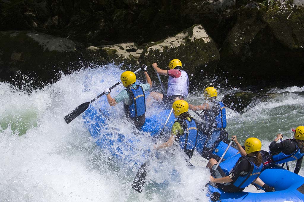 An image of a rafting session