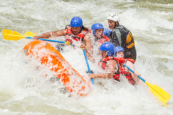 An image of a rafting session