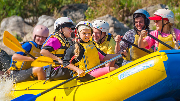 An image of a rafting session